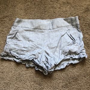 Loft Shorts Women's Size 00 Gray Ruffle Junior/Teen